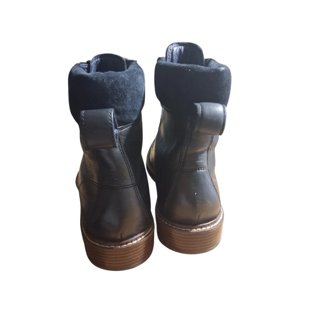 Cole Haan Mens size 8½ Black‎ Leather Classic Casual Office Dress Lace Up Boots
